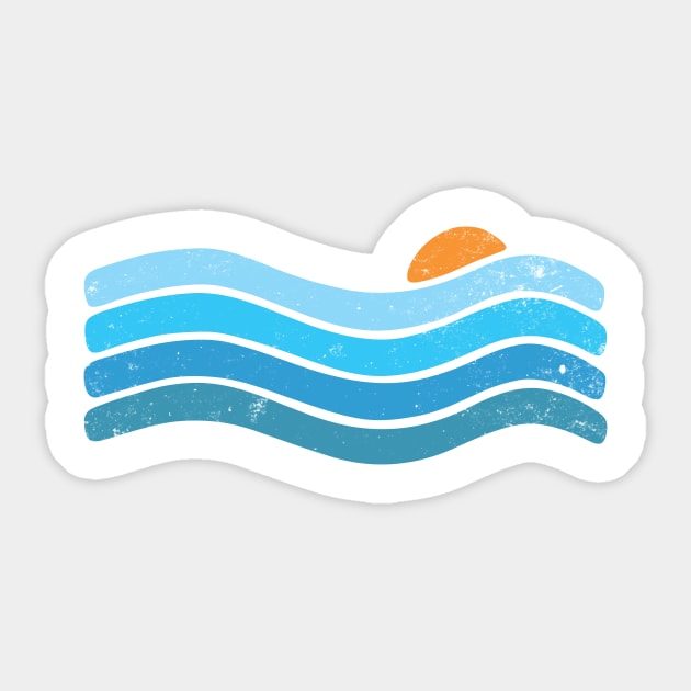 Sunset Ocean Waves Sticker by Vanphirst